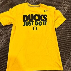 Nike Yellow Short Sleeve Tee with Ducks Just Do It Text